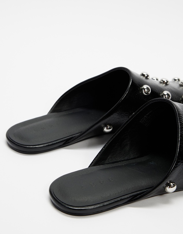 AERE - Lola Leather Stud Flats