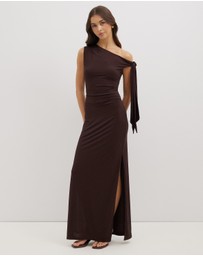 Dazie - Dance Fever Tie Shoulder Jersey Maxi Dress