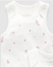 Purebaby - 2 Pack Singlet Bodysuit-Babies