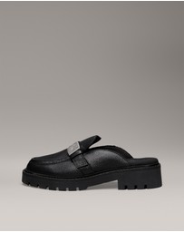 Calvin Klein - Leather Platform Mules