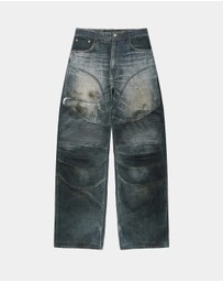 Andersson Bell - Denim Trompe-L'oeil Graphic Biker Jeans - Unisex