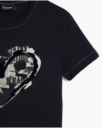 Desigual - Newspaper heart T-shirt