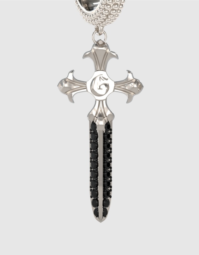 GUESS - Silver-Tone Rebel Knight Dagger Drop Earring