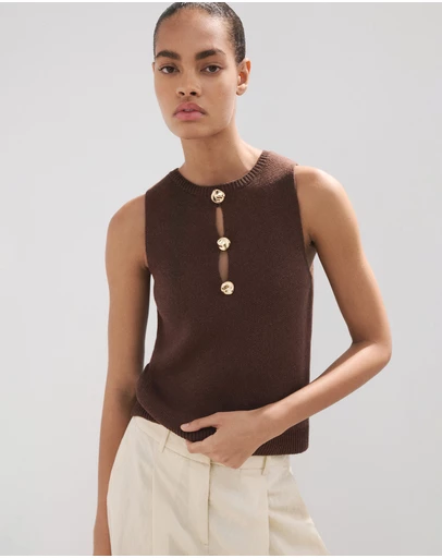 M.N.G - Beaded Detail Knitted Top