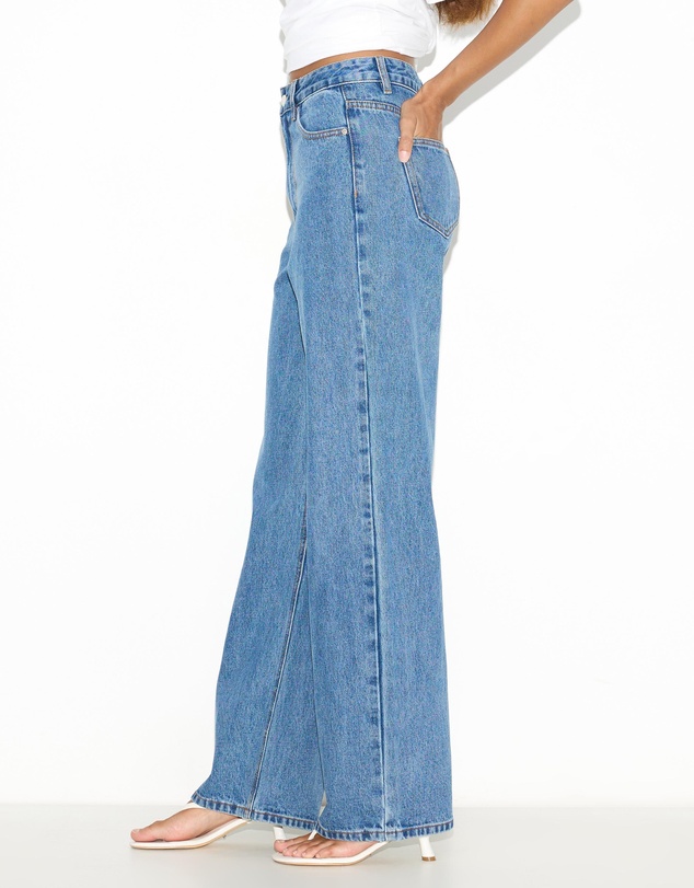 Dazie - Paris High Waisted Straight Leg Denim Jeans