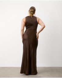 Six Stories - Cowl Front Satin Bridesmaid Dress