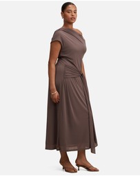 Forever New Curve - Piper Curve Draped Tie Mesh Midi Dress