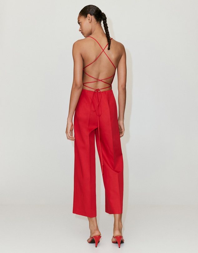 M.N.G - Cross-Back Linen Blend Playsuit