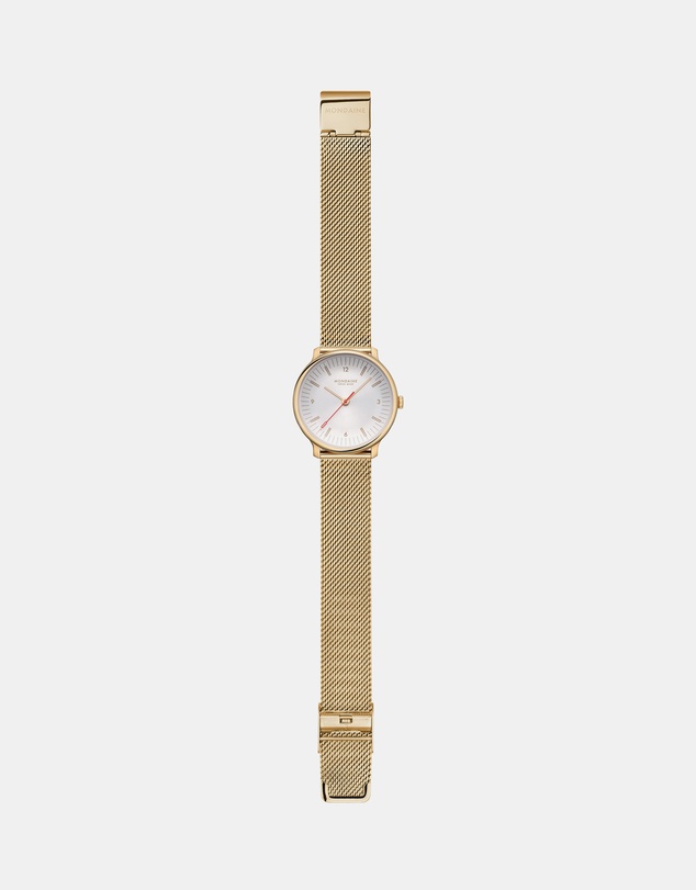 Mondaine - Mondaine Doppio Gold Plated Stainless Steel 33mm Watch