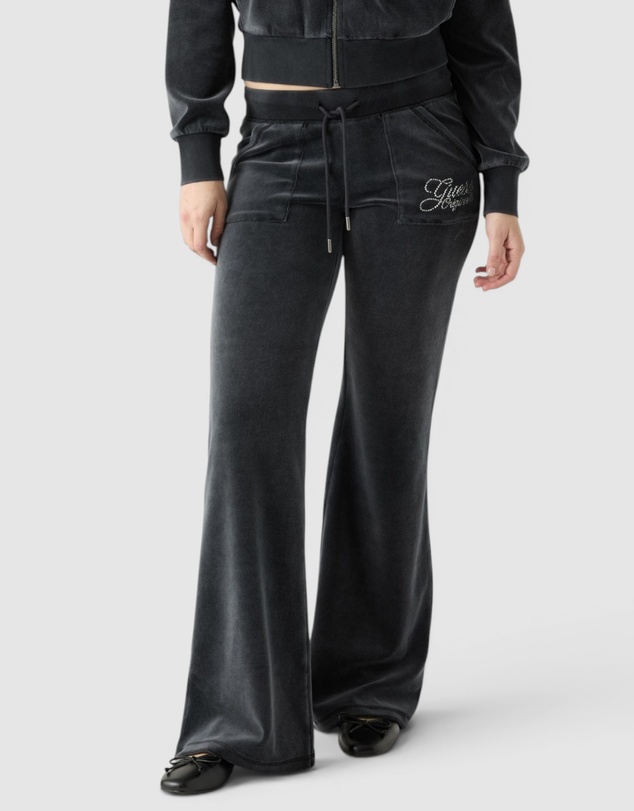 GUESS Originals - Guess Originals Eco Rhinestone Velour Sweatpants