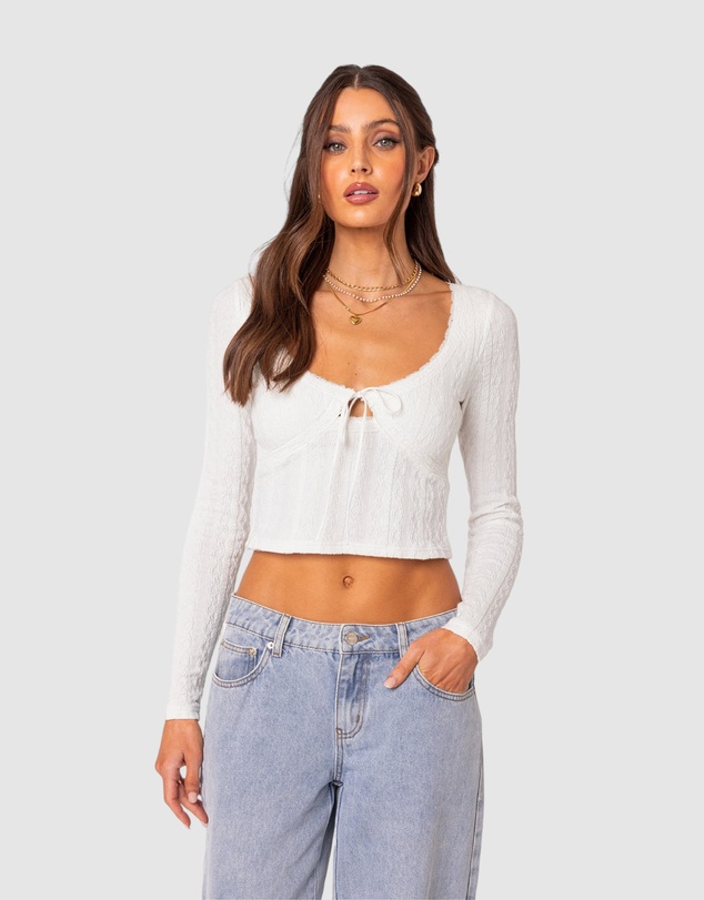 EDIKTED - Lorey Lacey Knit Top
