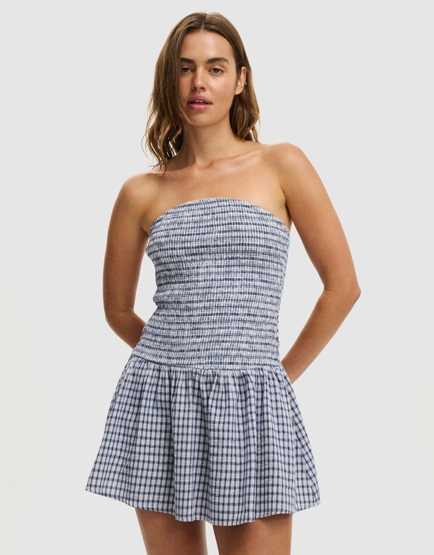 Cotton On - Shirred Tube Mini Dress