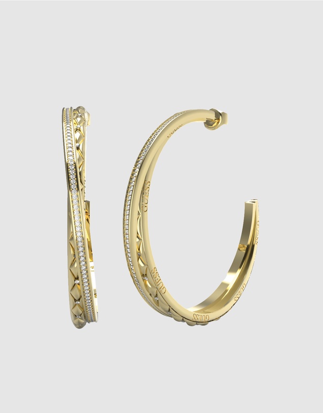 GUESS - Gold-Tone Stylish Guess Bangle Earrings