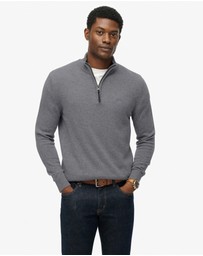 Superdry - Wool Blend Half Zip Slim Fit Jumper