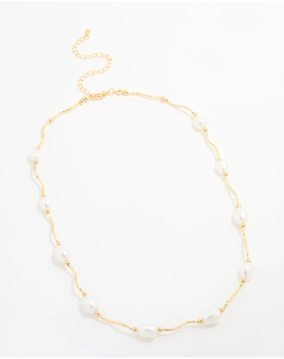Lovisa - Gold Plated Freshwater Pearl Necklace