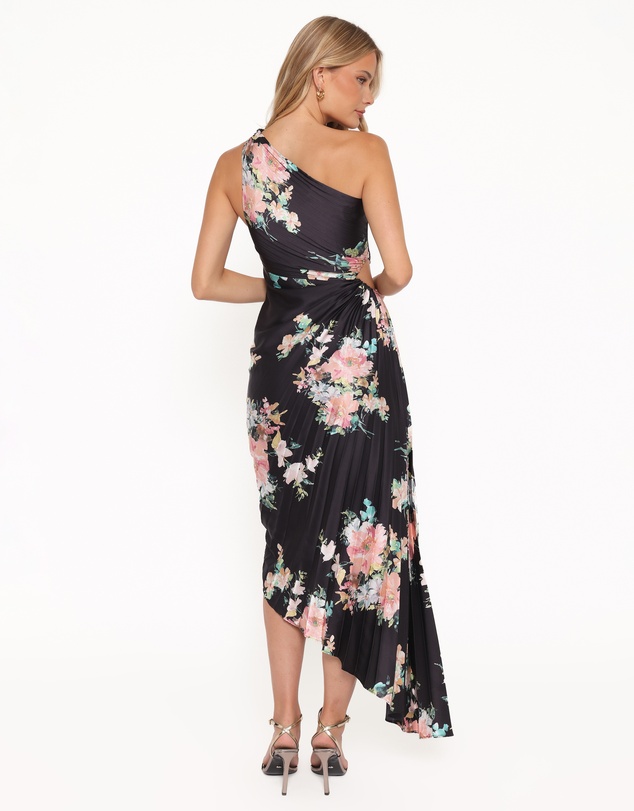 Petal & Pup - Kleo One Shoulder Maxi Dress - Black Floral