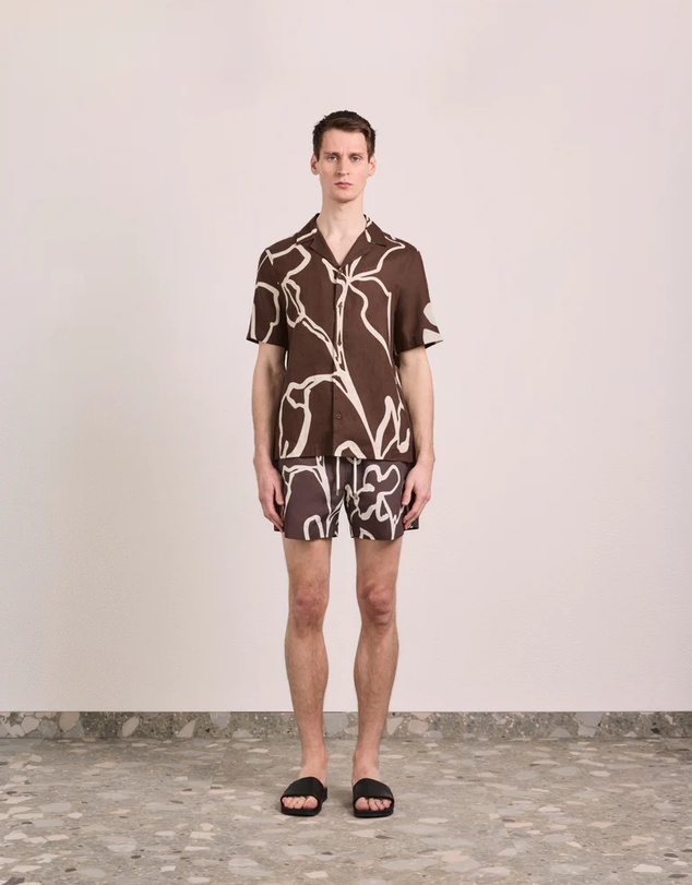 Frescobol Carioca - Roberto SS Linen Shirt Flor Print