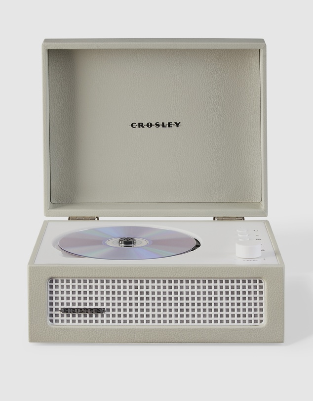 Crosley - Crosley Voyager Portable Retro CD Player with Stereo Bluetooth Speakers, FM Radio - Dune
