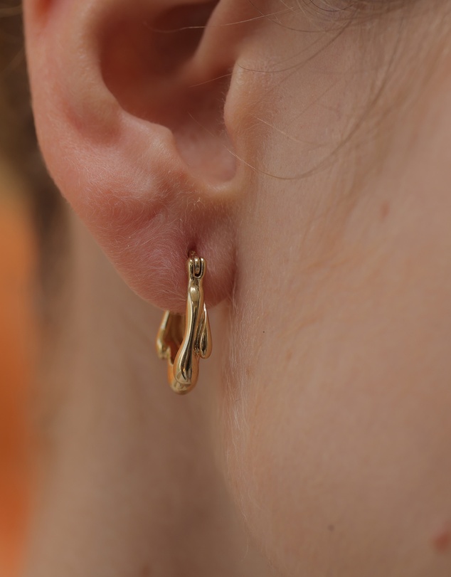Elli Jewelry - Melted Hoop Earrings in Gold-Plated 925 Sterling Silver
