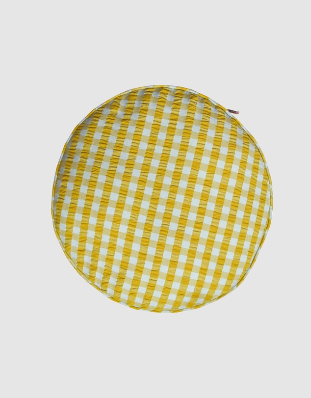 Mosey Me - Citrus Seersucker Round Cushion
