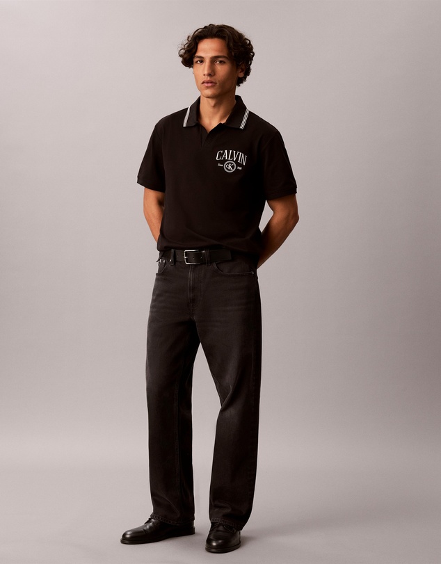 Calvin Klein Jeans - Open Collar Pique Graphic Polo