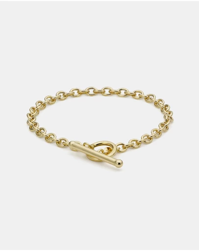 Zoe Olivia - 9K Gold T-Bar Bracelet