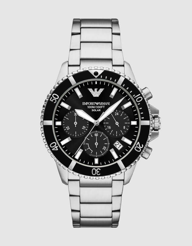 Emporio Armani - Silver Tone Chronograph Watch