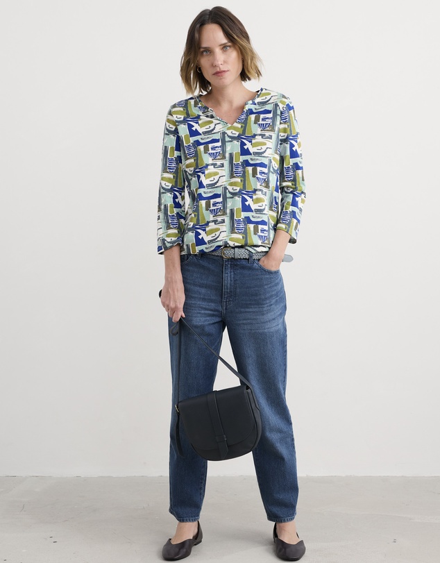 Seasalt - Seasalt Cornwall Green 3/4 Kellow Top