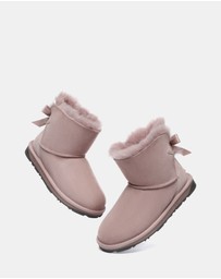 EVERAU - EverAU Ugg Mini Back Bow Sheepskin Upper UGG Boots