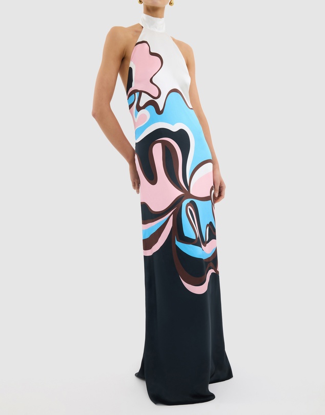 Rebecca Vallance - Barbados Breeze Halter Maxi Dress