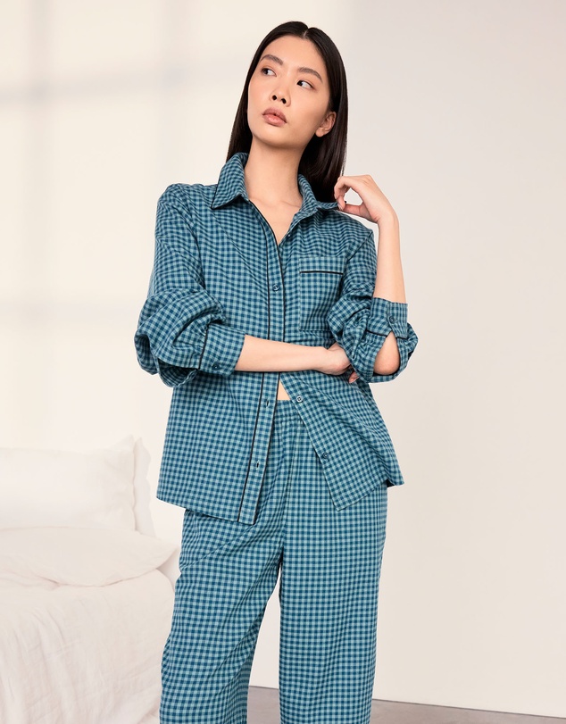 Chelsea Peers - Flannel Gingham Long Pyjama Set