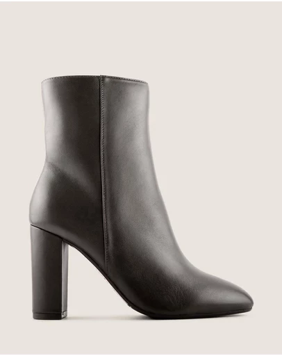 Shelly Shen - Stella Heel Ankle Boots Black Leather