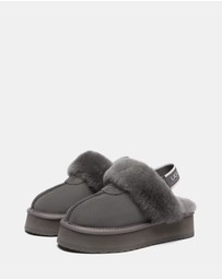 EVERAU - Australian Shepherd Ugg Waffle Platform Cow Suede Upper House Shoes