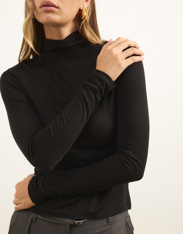 Atmos&Here - Wool Blend Roll Neck Long Sleeve Top