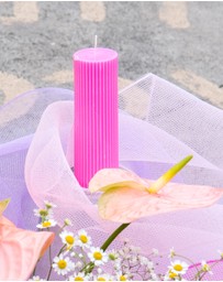 XRJ Celebrations - Pillar Neon Pink Candle