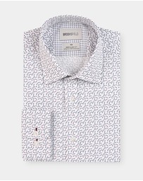 Brooksfield - Abstract Print Reg Fit Business Shirt