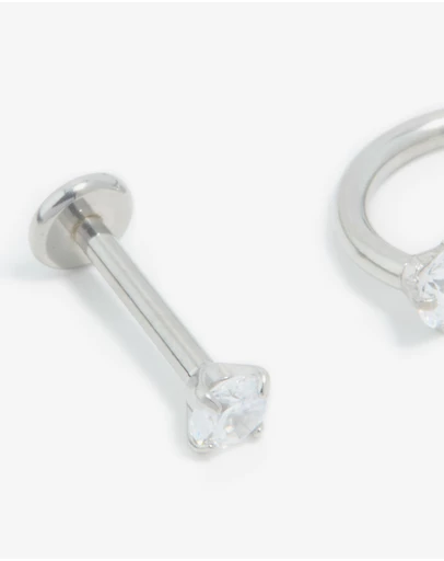 Lovisa - Surgical Steel Cubic Zirconia Ear & Body Jewellery 3-Pack