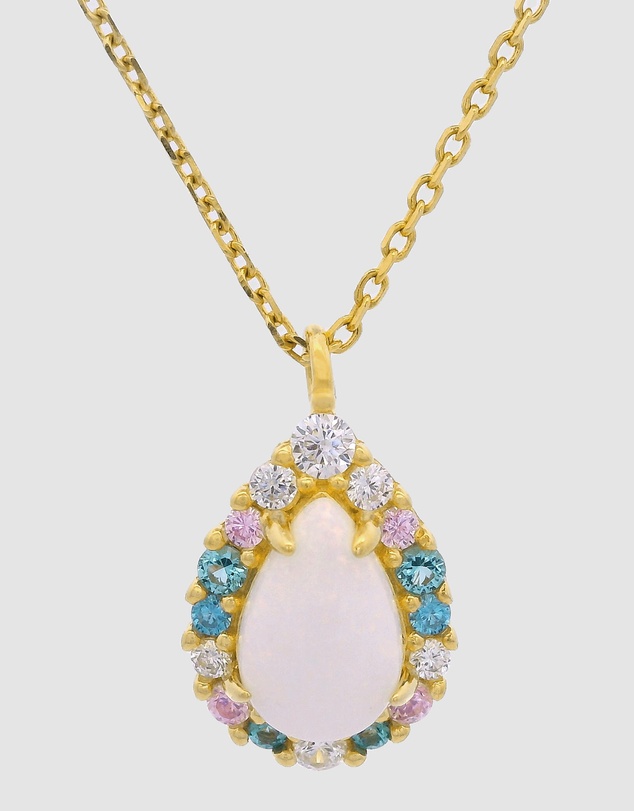 Georgini - GEORGINI WISTERIA CREATED OPAL FLORIBUNDA PENDANT GOLD