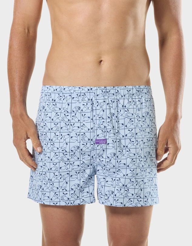 Mitch Dowd - Mens Checkers Boxer Shorts 3 Pack - Blue