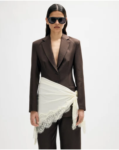 Minima Esenciales - Fior Blazer With Detachable Lace Scarf