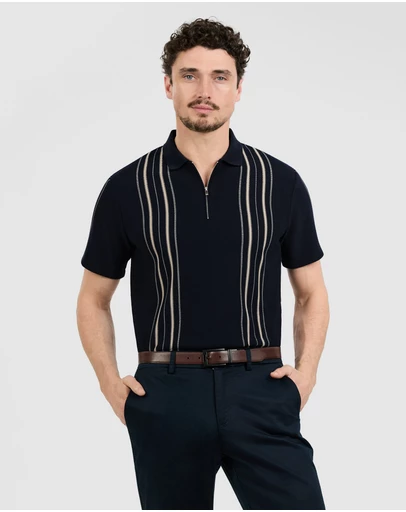Tarocash - Javier Stripe Zip Polo