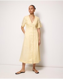 AERE - Rani Linen Midi Dress