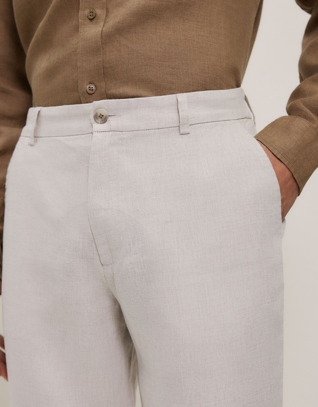 Trenery - Linen Relaxed Tailored Pant in Flax