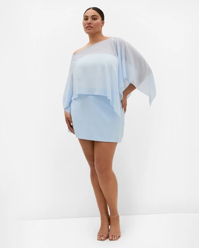 City Chic - Plus size Abbie Mini Skort - sky blue