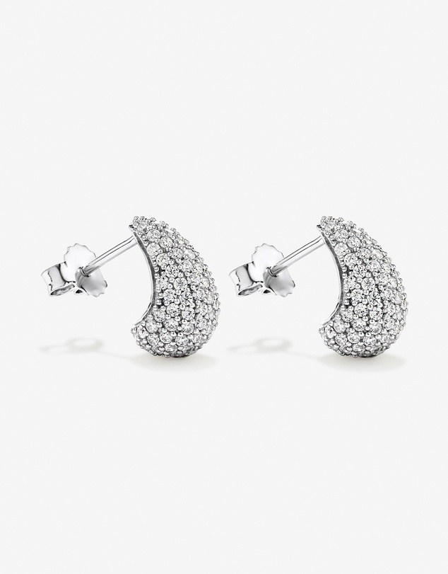 Michael Hill - Pavé Dome Cubic Zirconia Stud Earrings in Sterling Silver
