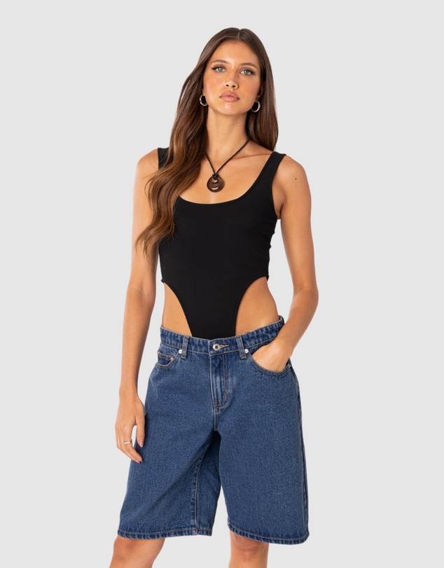 EDIKTED - High Cut Ribbed Bodysuit