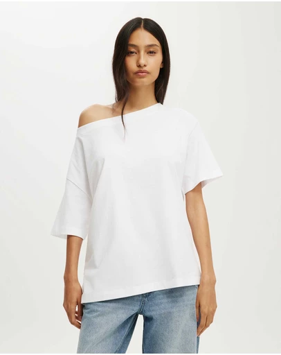 Cotton On - Boxy Off Shoulder Short Sleeve Tee
