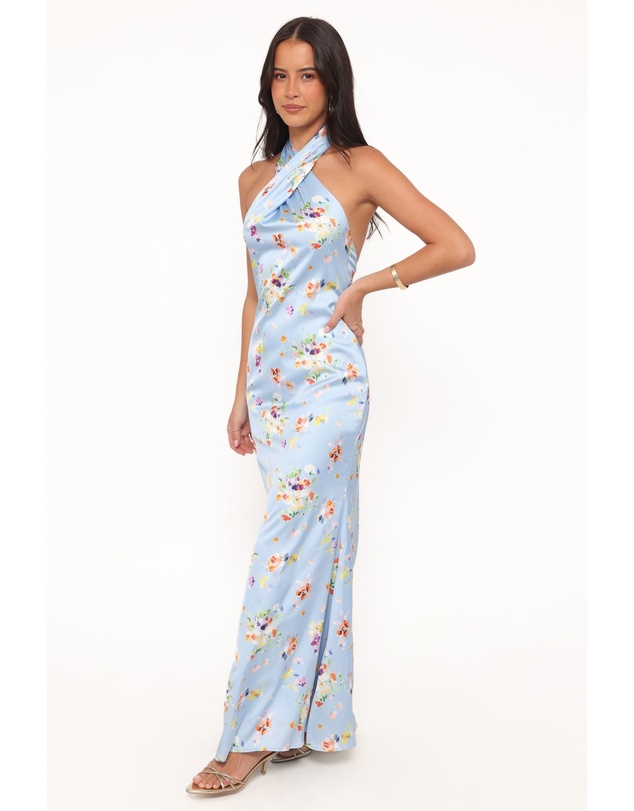 Petal & Pup - Mila Halterneck Maxi Dress - Cornflower Blue Floral