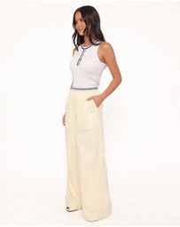 Petal & Pup - Adam Wide Leg Pant - Pale Yellow