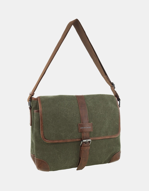 Pierre Cardin - Pierre Cardin Canvas Messenger Bag